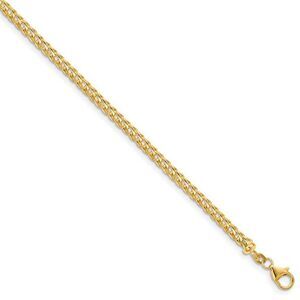 3.7mm 14k Yellow Gold Solid Franco Chain Necklace, 24 Inch